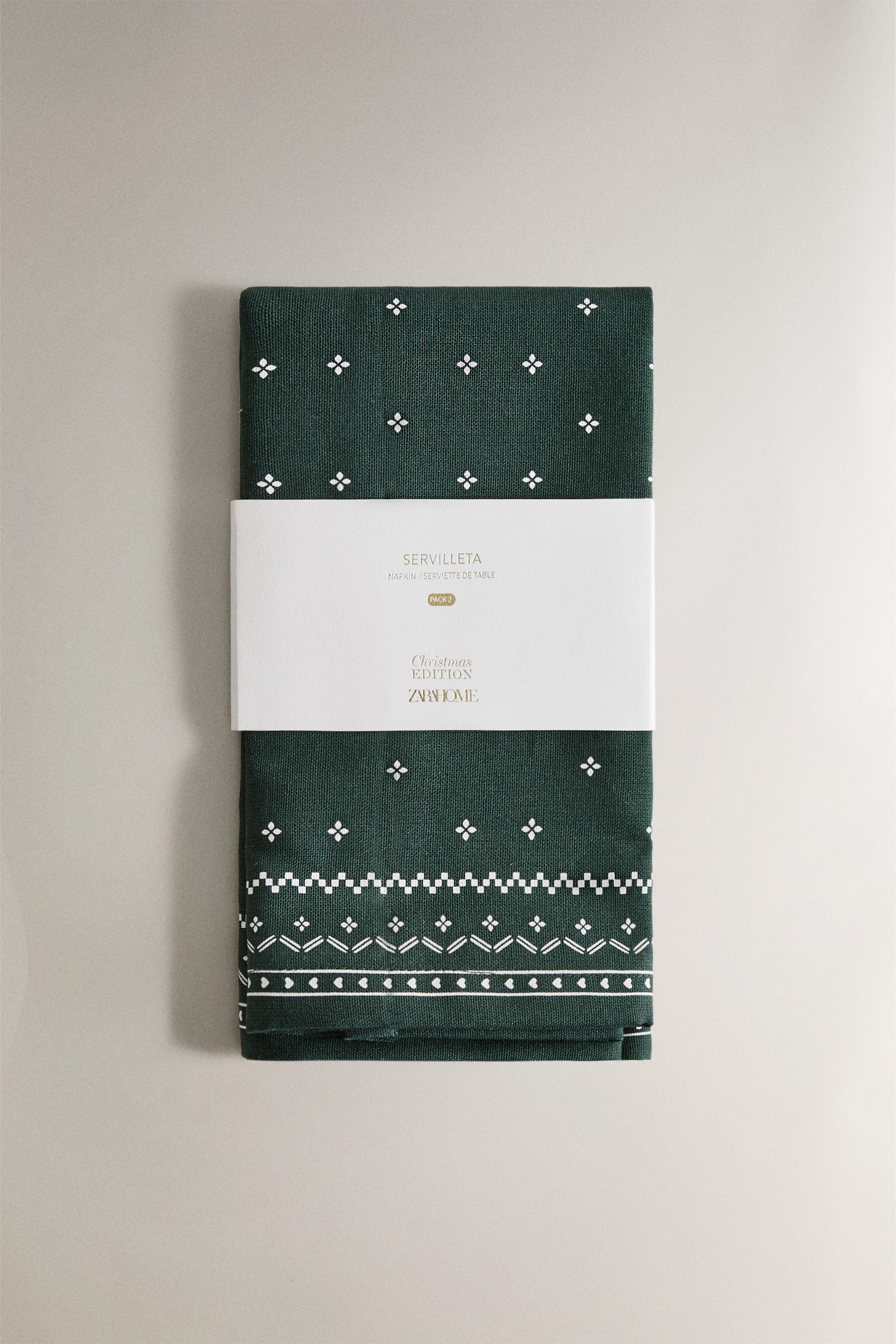SET OF CHRISTMAS WINTER COTTON NAPKINS (SET 2)